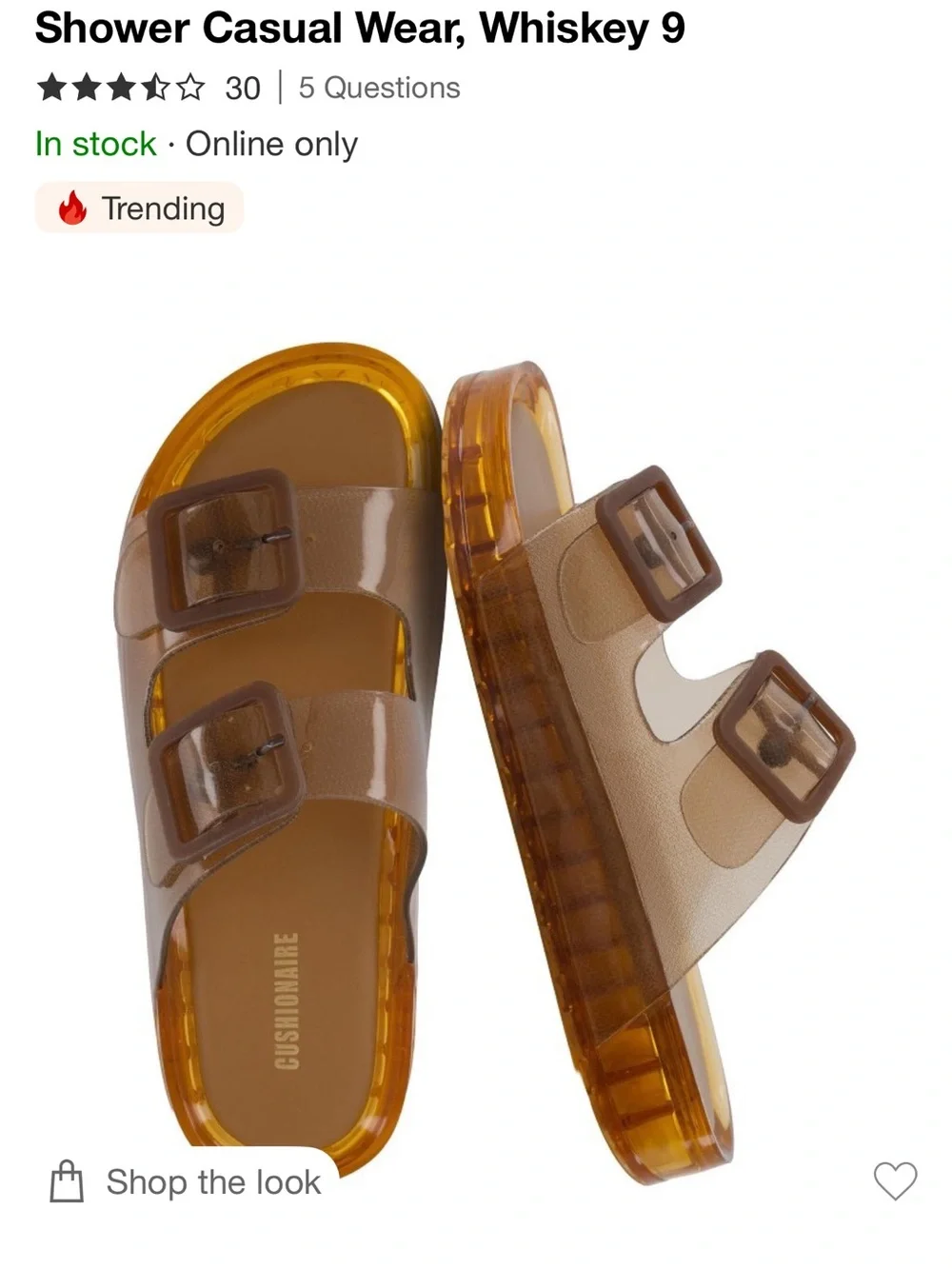 Cushionaire Women’s Whiskey Transparent Slide Sandals